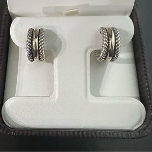 David Yurman Cable Classic Hoop Earrings with Gold.